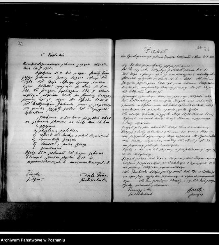 Obraz 14 z jednostki "Protokolarz posiedzeń zarządu"