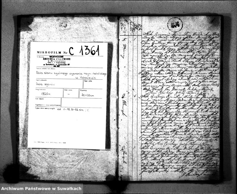 image.from.unit.number "Akta Zeszłych Gminy Kopciowskiey Powiatu Dombrowskiego w Woiewództwie Augustowskim od 1-go Stycznia 1820 roku"