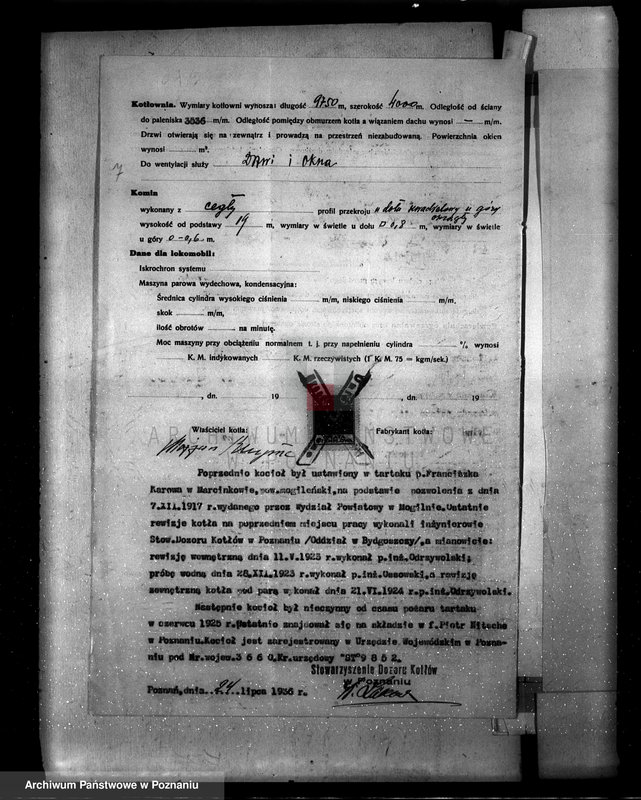 Obraz 10 z jednostki "Młyn parowy w Jasieniu pow. kościański własność M. Klupiec nr woj. kotła 3660"