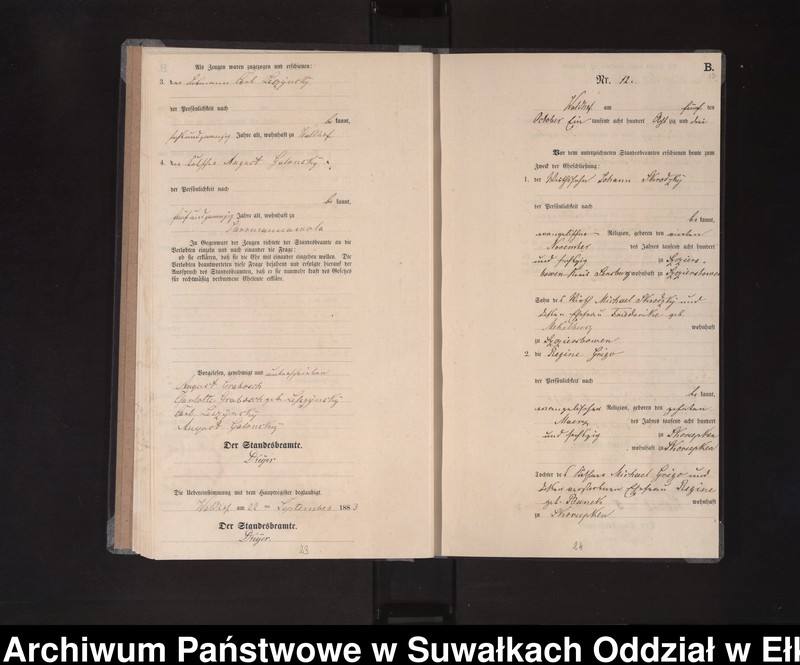image.from.unit.number "Heiraths-Neben-Register des Königlichen Preussischen Standes-Amtes Orlen Kreis Loetzen"
