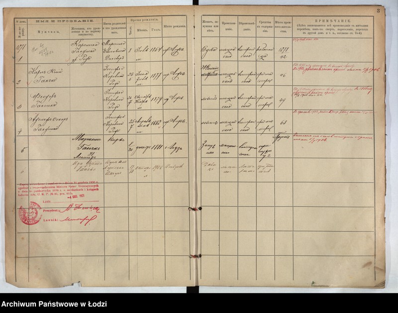 Obraz 4 z jednostki "[Księga ludności stałej m. Łodzi guberni piotrkowskiej nr domu 1278-1282]"