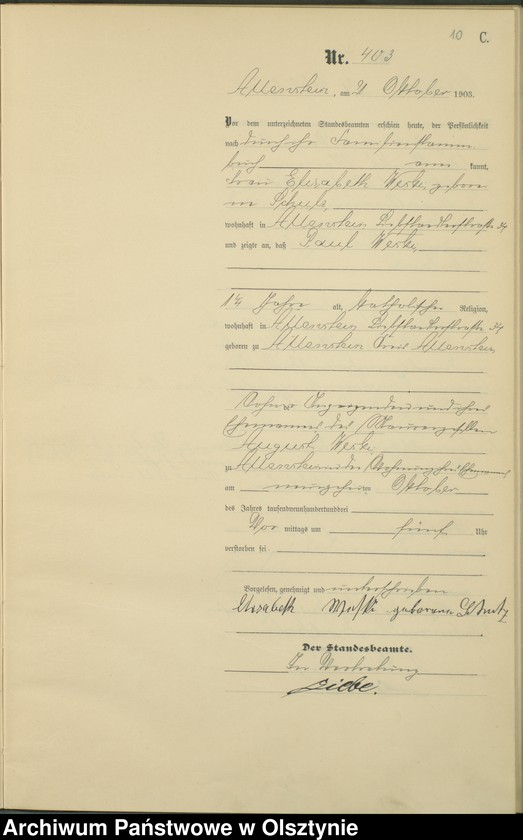 image.from.unit.number "Sterbe-Haupt-Register Tom II,Nr 396 - 488"
