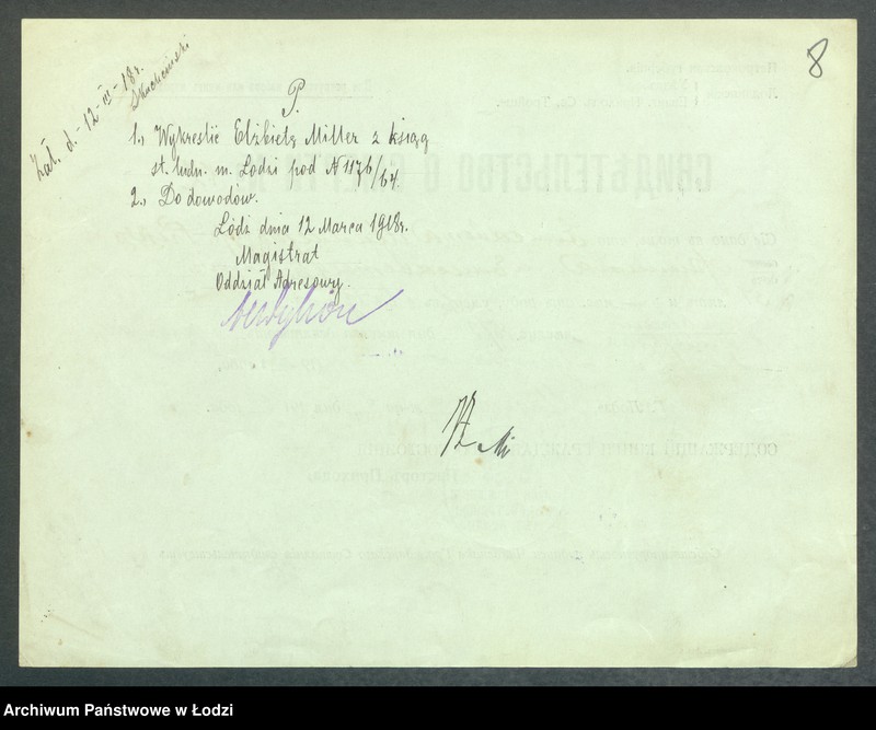 Obraz 10 z jednostki "Dowody metrykalne stałych mieszkańców m. Łodzi nr domu 1176-1178"