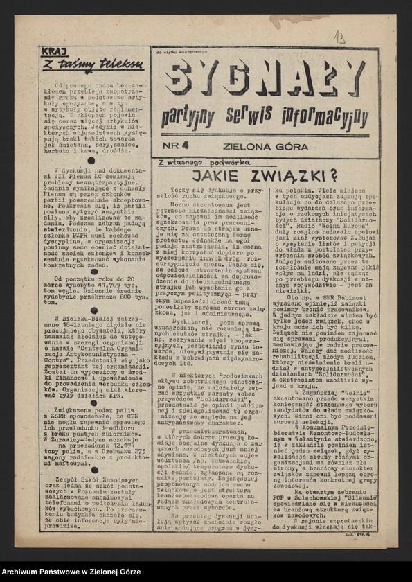 image.from.unit.number "Sygnały. Partyjny Serwis Informacyjny; numery: 2-6, 9, 11, 13, 19, 21, 23-24, 30, 34-35, 40 z 1982 roku, 107, 109-110 z 1983 roku"