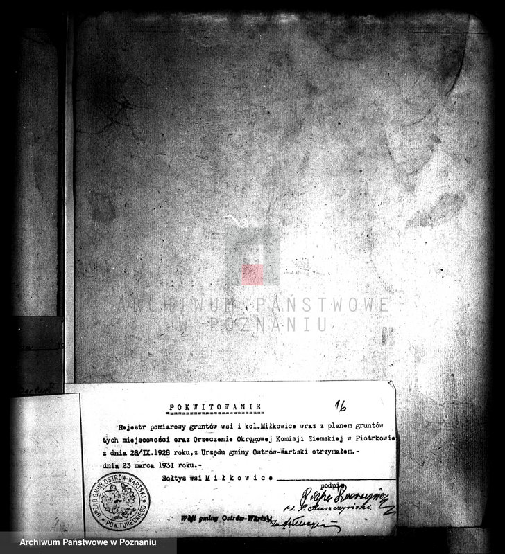 Obraz 20 z jednostki "Regulacja hipoteczna scalonych gruntów Miłkowice powiatu tureckiego"