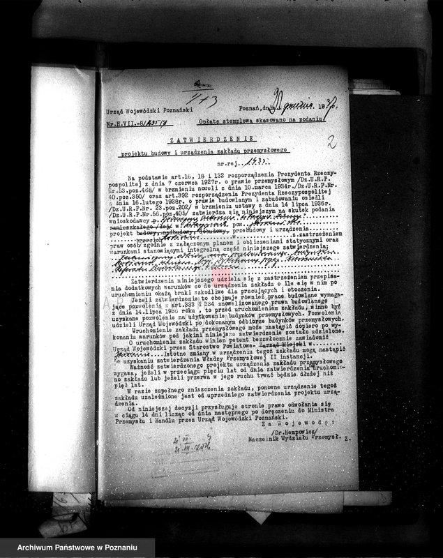 Obraz 6 z jednostki "Zatwierdzenie projektu urządzenia zakładu przemysłowego /cukrowni/ w Witaszycach pow. jarociński"