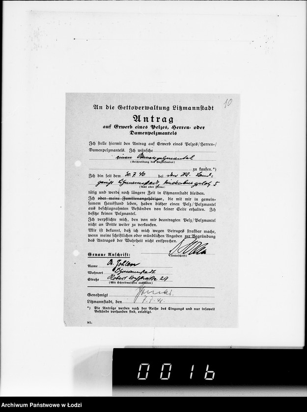 Obraz 14 z jednostki "Erledigte Rechnungen u.Pelzanträge Div.Sachen"