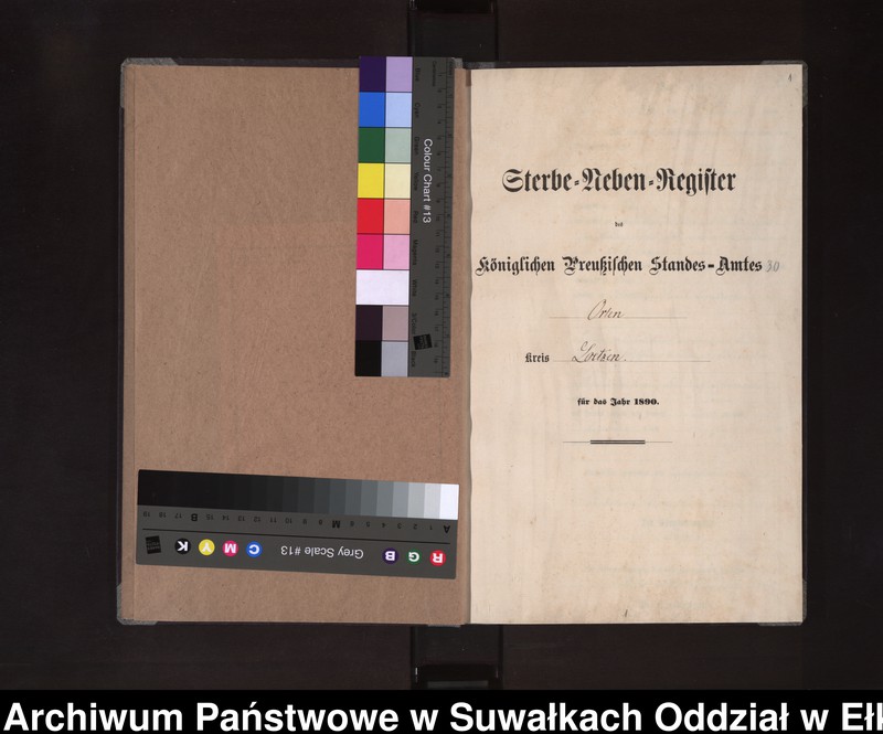 image.from.unit.number "Sterbe-Neben-Register des Königlichen Preussischen Standes-Amtes Orlen Kreis Loetzen"