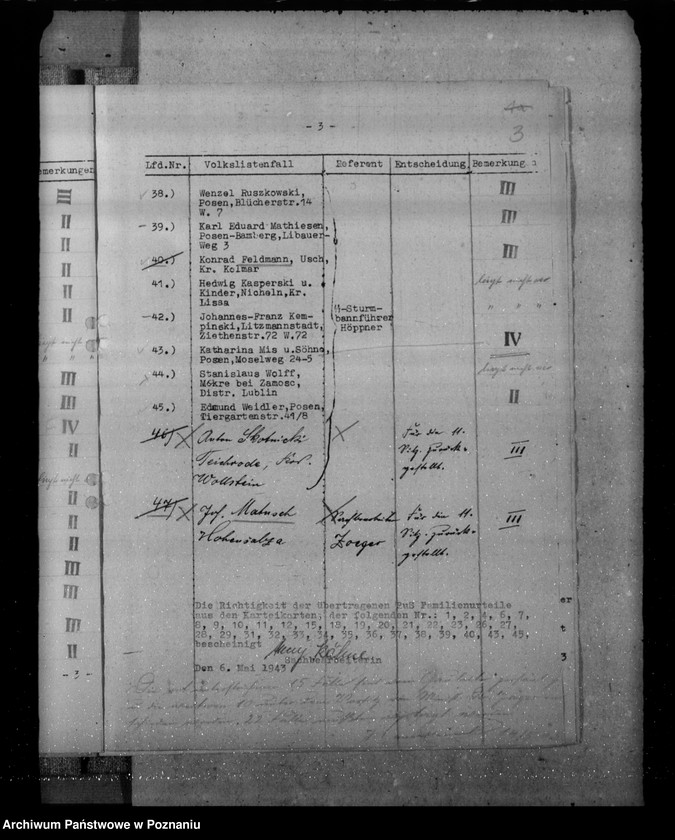 Obraz 7 z jednostki "Aktenauszüge für die 11.Sitzung der Zentralstelle der Deutschen Volksliste"