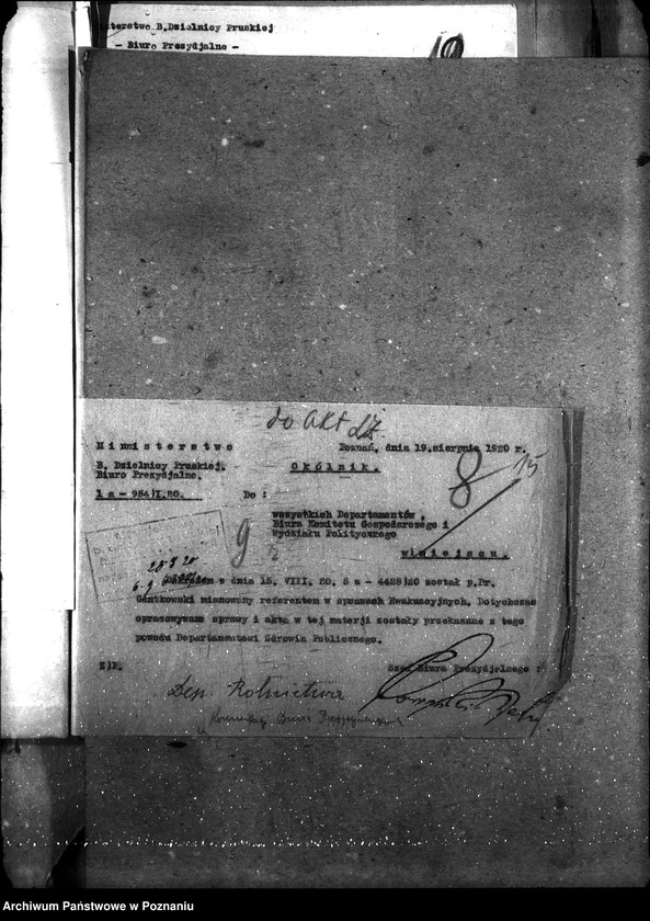 Obraz 19 z jednostki "Sprawy gospodarcze-ogólne Komunikaty Biura Prezydialnego"