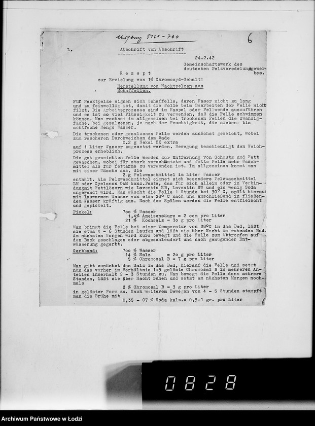 Obraz 10 z jednostki "5005 Kriegsauftrag 5121-304.843 1000 Stück Wachtpost Pelze HBA- Berlin"