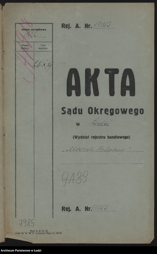 Obraz 2 z jednostki "Moszek Goldberg – wyrób towarów bawełnianych"