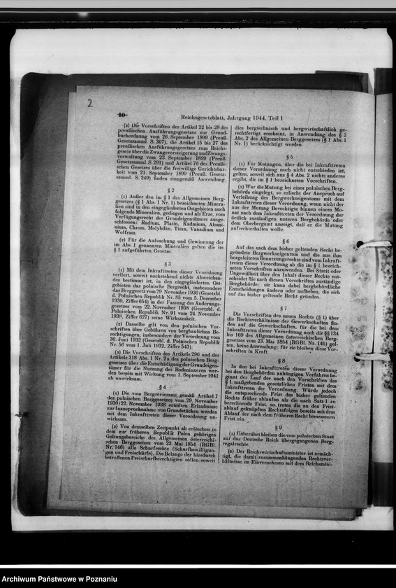 Obraz 6 z jednostki "Verwaltung - eingegliederte Ostgebiete [prawo górnicze]."