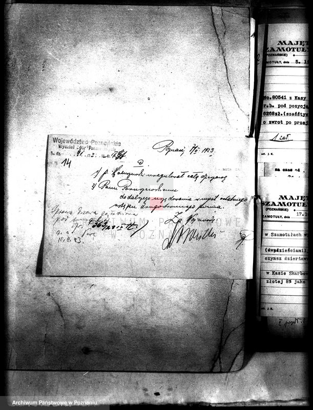 Obraz 18 z jednostki "Rewizje majątku państwowego Szamotuły-Zamek"