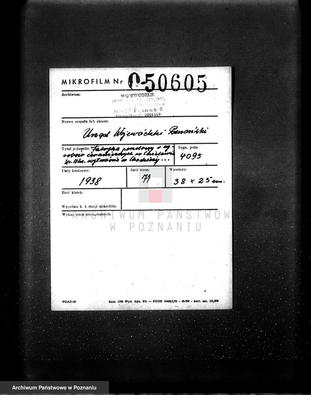 image.from.unit.number "Fabryka porcelany i wyrobów ceramicznych w Ćmielowie Spółka Akcyjna wytwórnia w Chodzieży. Kwestionariusz"