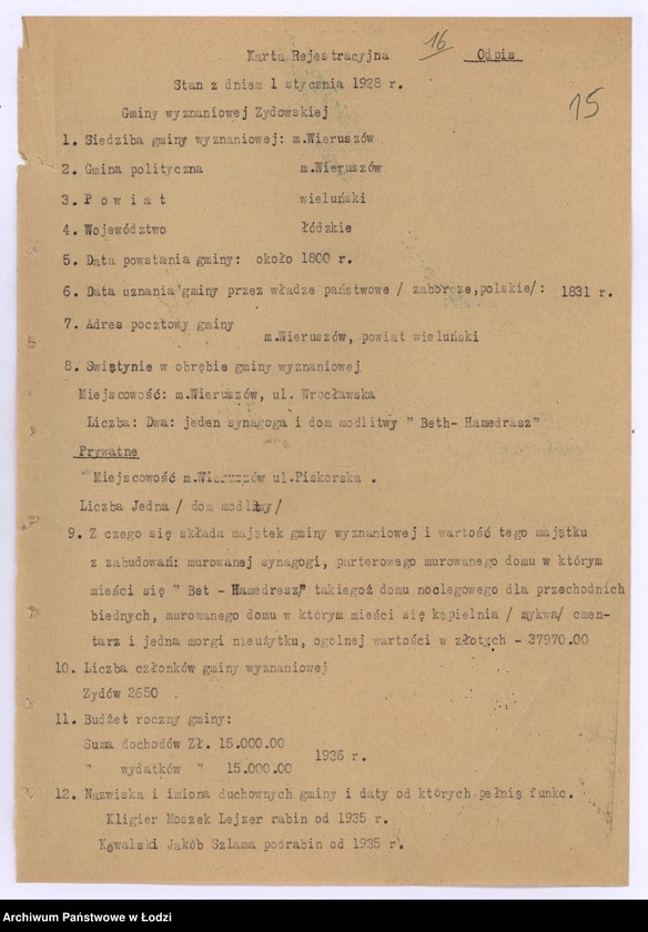 Obraz 18 z jednostki "Statystyka Wyznaniowa"