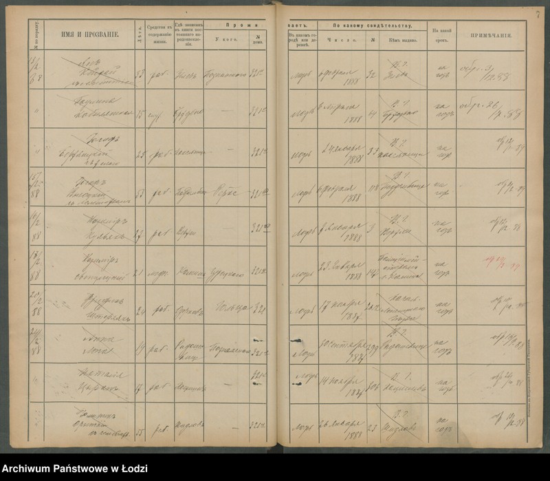Obraz 11 z jednostki "[Księga ludności niestałej m. Łodzi nr domu 321-339]"