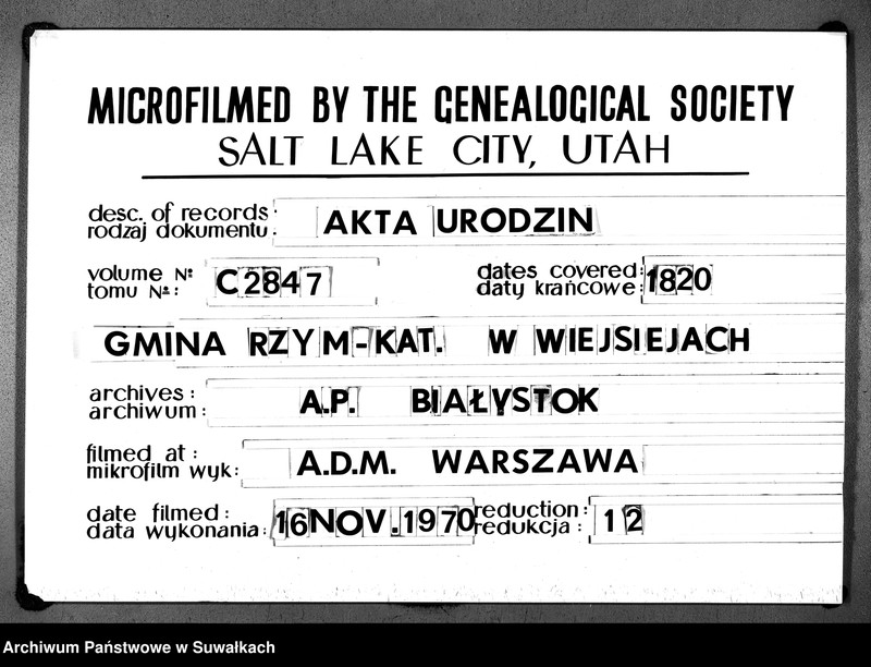 image.from.unit.number "Akta urodzonych gminy wieysieyskiey 1820 roku"