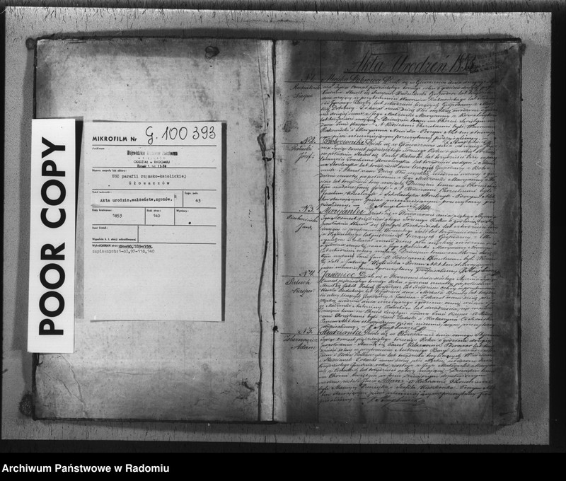 image.from.unit.number "Duplikat akt urodzonych, zaślubionych i zmarłych z parafii Głowaczew w roku 1853"