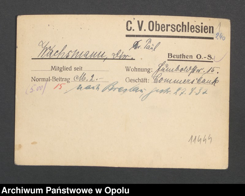 Obraz 3 z jednostki "[Wachsmann, Dir., Beuthen]"