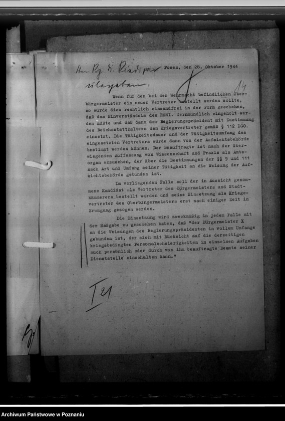 Obraz 18 z jednostki "Dr. Trautwein - Bügermeister und Kämmerer in Posen"