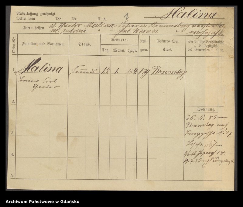 image.from.unit.number "Karty meldunkowe: Malina - Malisius"