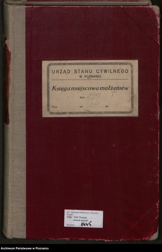 Obraz 2 z jednostki "Księga miejscowa małżeństw tom II [Rejestr główny małżeństw]"
