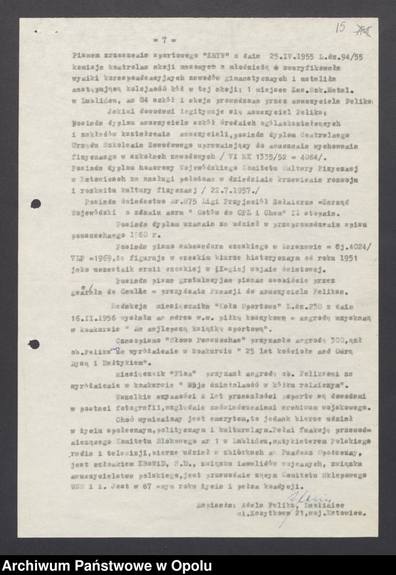image.from.unit.number "Feliks Adela "Typ bohatera opolskiej młodzieży""