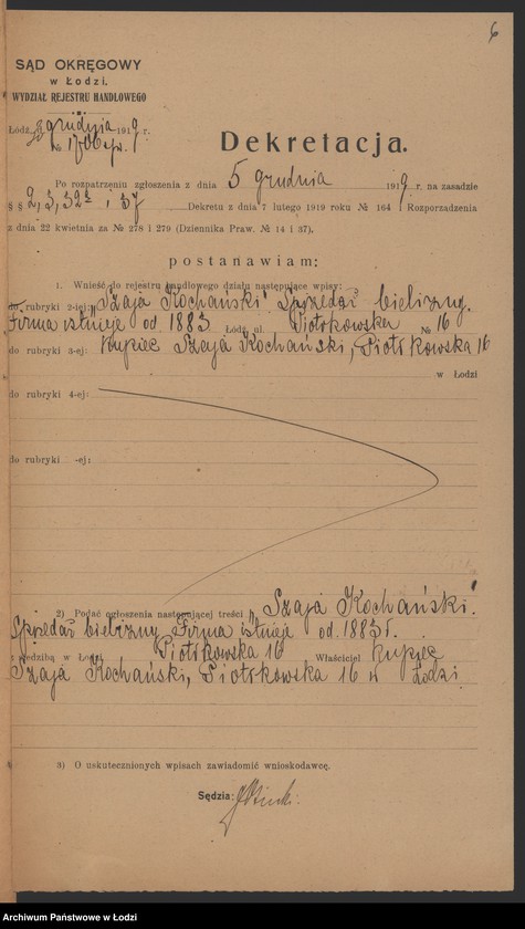 Obraz 8 z jednostki "Szaja Kochański- sprzedaż bielizny"