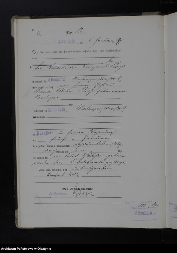 image.from.unit.number "Sterbe-Haupt-Register Tom I, Nr 1-381"