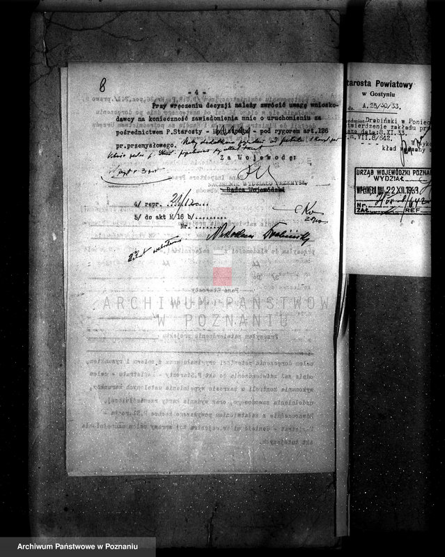 Obraz 12 z jednostki "Zatwierdzenie zakładu przemysłowego /tartak/ H. Drobińskiego w Poniecu pow. gostyński"