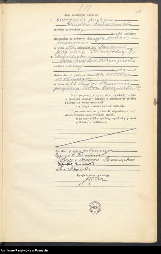 Obraz 17 z jednostki "Księga miejscowa małżeństw tom IV [Rejestr główny małżeństw]"