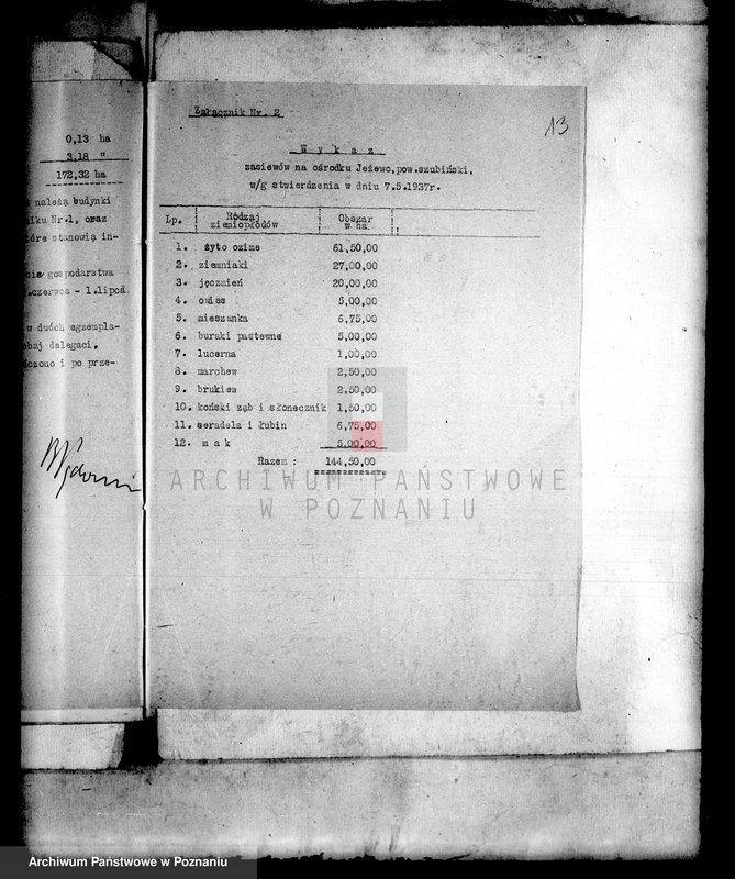 Obraz 17 z jednostki "/Sprawy administracji majątku państwowego Jeżowo powiatu szubińskiego/"