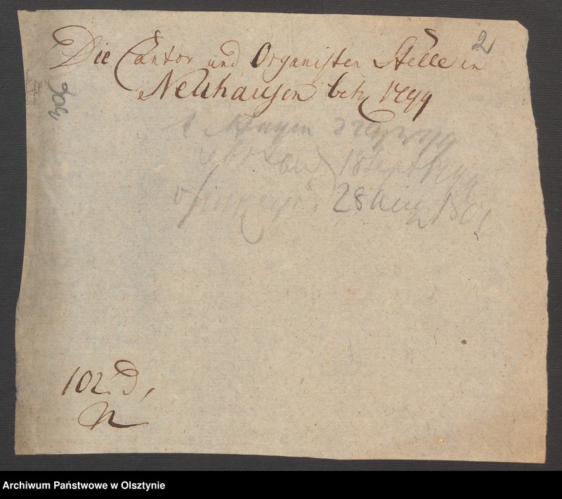 image.from.unit.number "Die Cantor und Organisten Stelle in Neuhausen [Romnowo]"