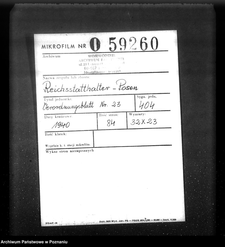 Obraz 2 z jednostki "Verordnungsblatt Nr. 23"