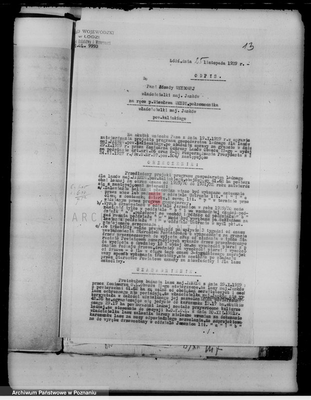 Obraz 17 z jednostki "Sprawy nieprawnych wyrębów lasu w majątku Janków w powiecie kaliskim"