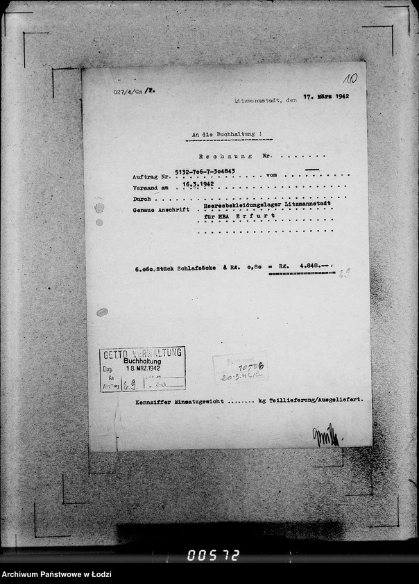 Obraz 15 z jednostki "706 Schlafsäcke. Auslieferung"