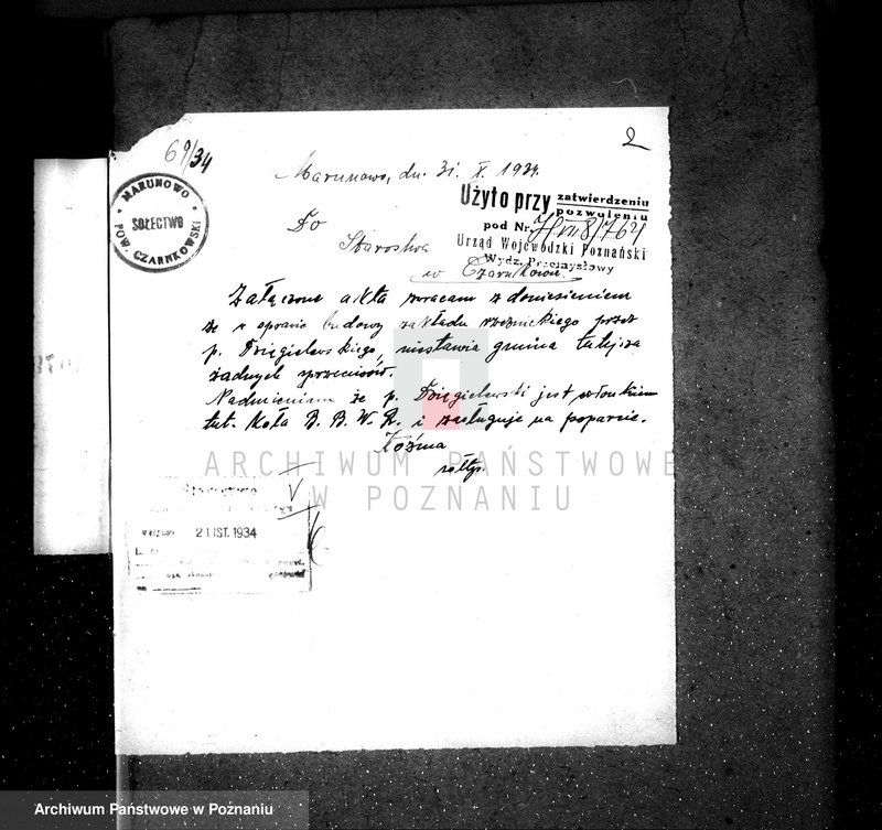 Obraz 6 z jednostki "Zatwierdzenie zakładu przemysłowo /rzeźni/ Far. Dzięgielewski w Marunowie pow. czarnkowski"