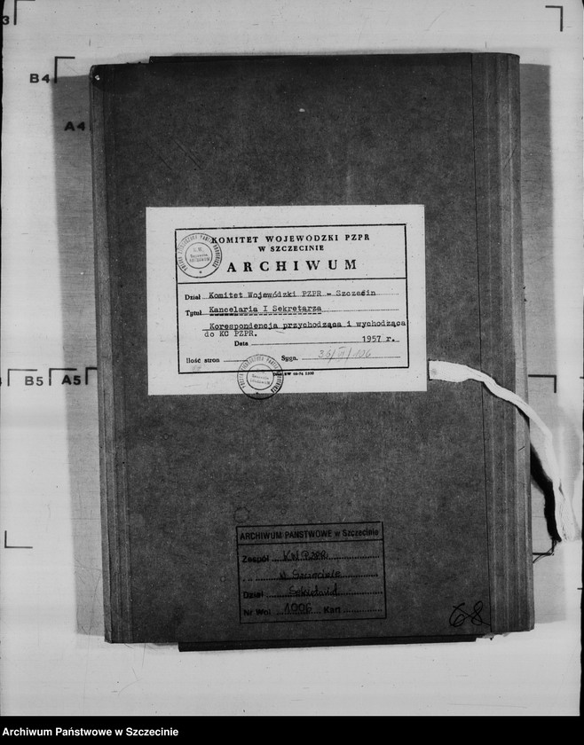 image.from.unit.number "Korespondencja przychodząca i wychodząca do Komitetu Centralnego Polskiej Zjednoczonej Partii Robotniczej"