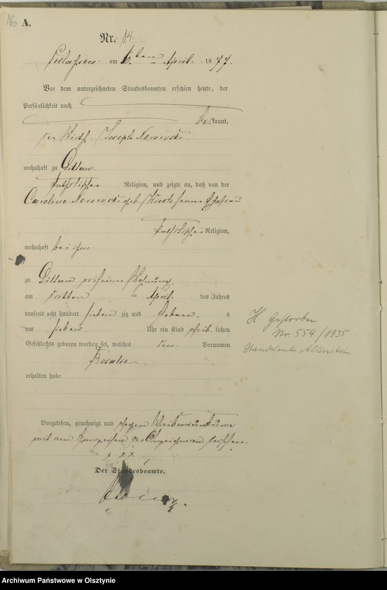 image.from.unit.number "Geburts-Haupt-Register Nr 1 - 43"