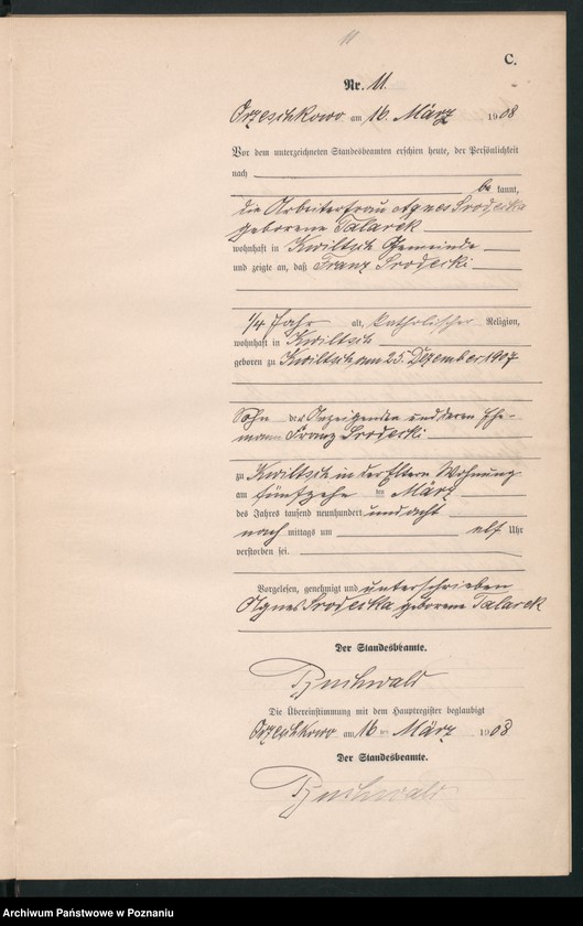 Obraz 14 z jednostki "Sterbe-Neben-Register"