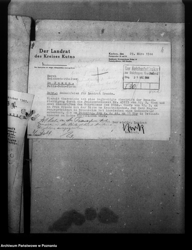 Obraz 8 z jednostki "Korruptionserscheinungen. Gedenkfeier für Landrat Trende in Kutno"