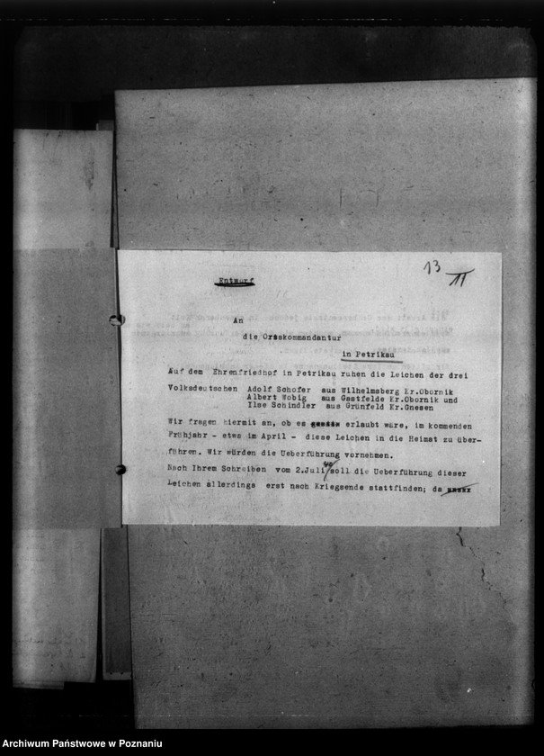 Obraz 17 z jednostki "Gräber in Petrikau (Piotrków Trybunalski)"