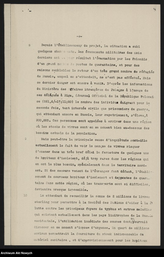 image.from.unit.number "Sprawa pomocy zagranicznej w zwalczaniu tyfusu w Polsce. Memoriały. Raport i uchwały Ligi Narodów, notatki"