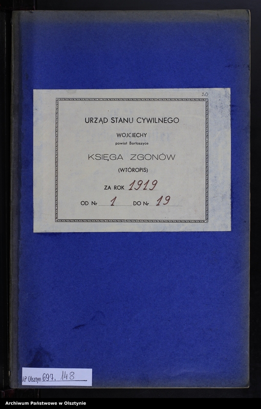 image.from.unit.number "Sterbe-Neben-Register Nr 1 - 19 [ Księga zgonów - wtóropis ]"
