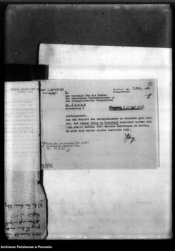 Obraz 14 z jednostki "Johann König ans Ottensund, Kreis Dietfurt (Żnin)"