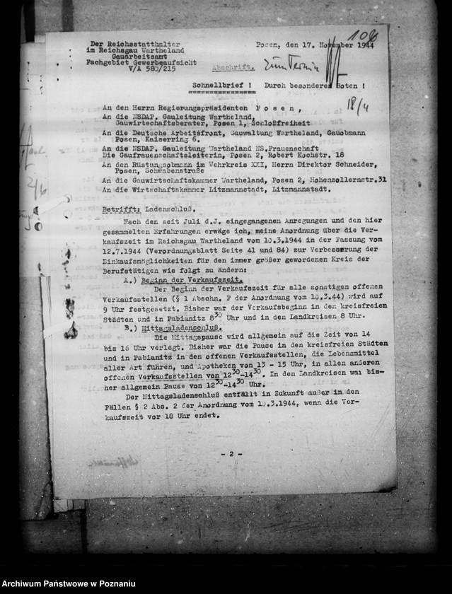 Obraz 14 z jednostki "Einführung der Verordnung über den Ladenschluss"