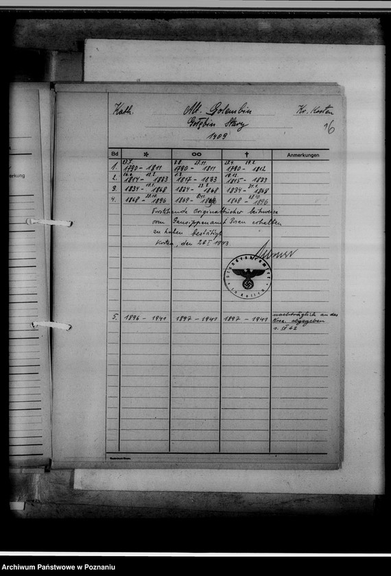 image.from.unit.number "Bücherverzeichnis, Kreissippenamt Kosten [Kościan]"