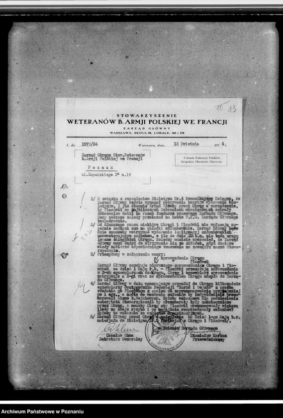 image.from.unit.number "Korespondencja z Zarządem Głównym"