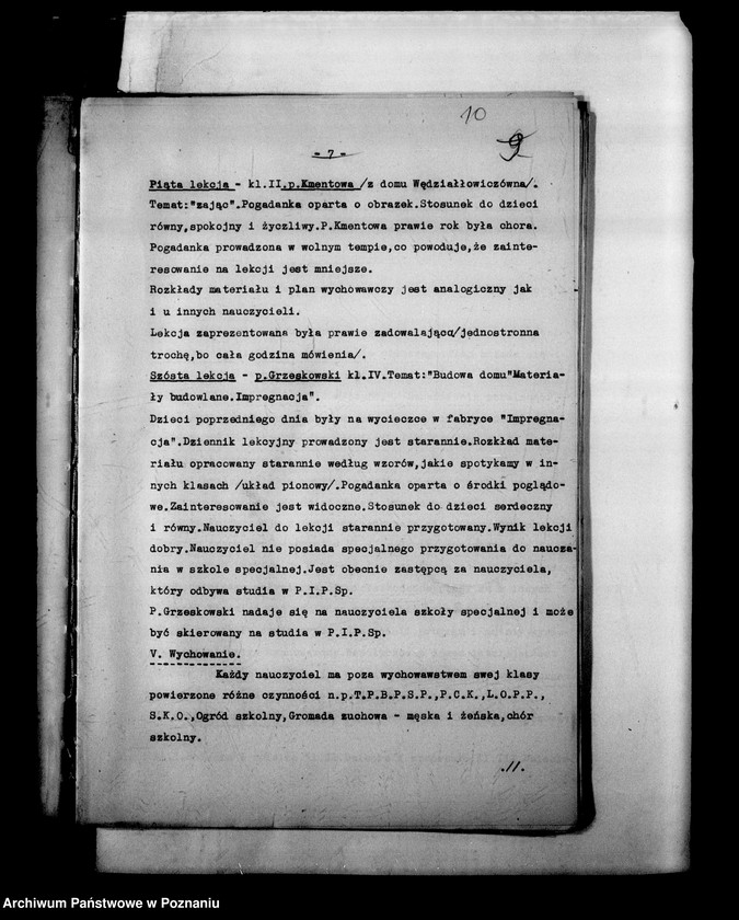 Obraz 14 z jednostki "[Sprawozdania z wizytacji szkół specjalnych, kursów wakacyjnych WKN i tym podobne]"